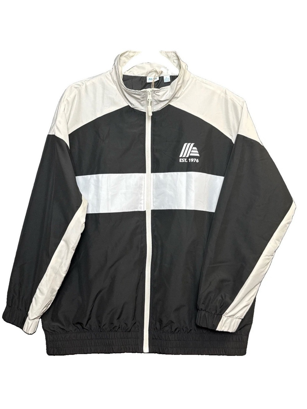 ALDI Gear 50th Anniversary Men's Windbreaker Track Jacket Sz L Black Tan Retro